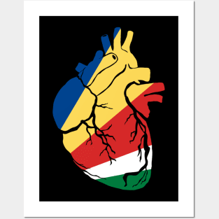 Seychelles Flag, Anatomical Heart Design Posters and Art